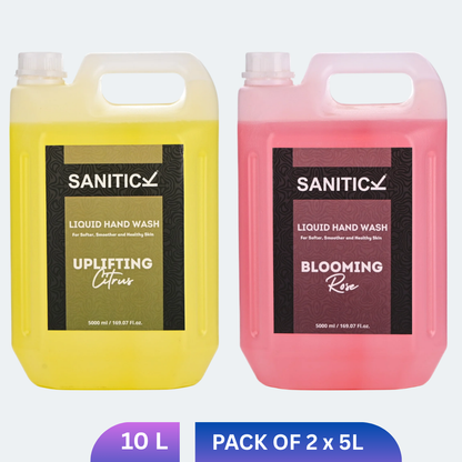 Uplifting Citrus & Blooming Rose | 10 Litre (Combo Pack of 2x5 Litre)