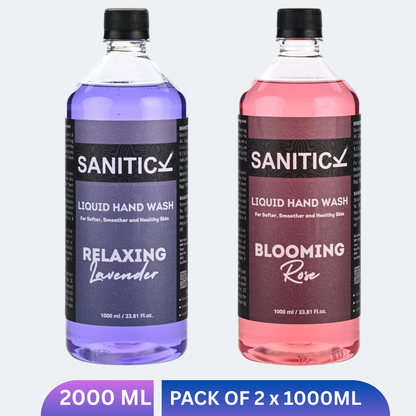 Blooming Rose & Relaxing Lavender | 2 Litres (Combo Pack of 2x1 Litre)