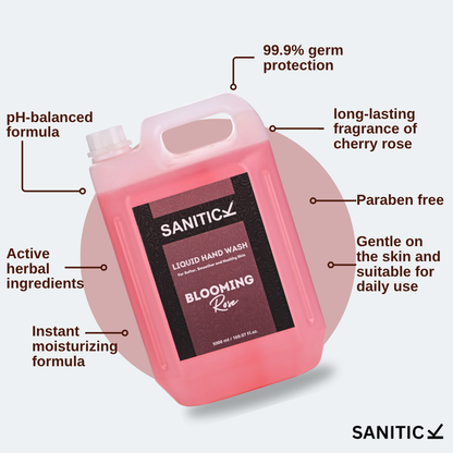 Blooming Rose| Germ Protection & Soft on Hands - 5 Litres