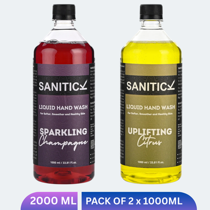Uplifting Citrus & Sparkling Champagne | 2 Litres (Combo Pack of 2x1 Litre)