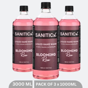 Sanitick Liquid Handwash Refill Pack | Blooming Rose | 3 Litres (Pack of 3x1 Litre)