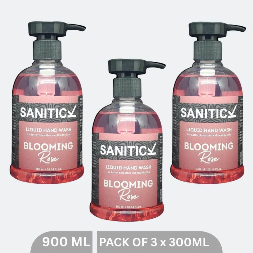 Sanitick Liquid Handwash | Blooming Rose | 600ml (Pack of 2x300ml)