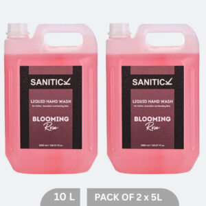 Sanitick Liquid Handwash Refill Can | Blooming Rose | 10 Litre (Pack of 2x5 Litre)