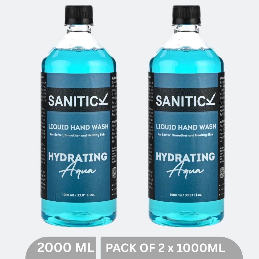 Sanitick Liquid Handwash Refill Pack | Hydrating Aqua | 2 Litres (Pack of 2x1 Litre)