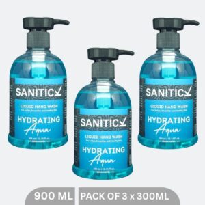 Sanitick Liquid Handwash | Hydrating Aqua | 900ml (Pack of 3x300ml)