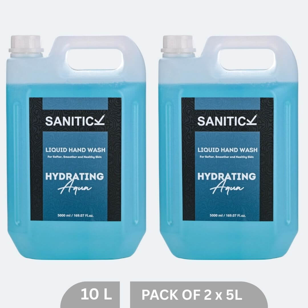 Sanitick Liquid Handwash Refill Can | Hydrating Aqua | 10 Litre (Pack of 2x5 Litre)