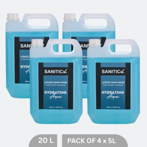 Sanitick Liquid Handwash Refill Can | Hydrating Aqua | 20 Litre (Pack of 4x5 Litre)