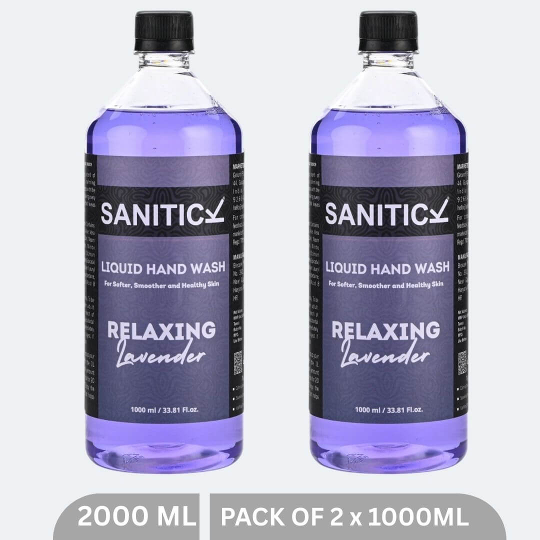Sanitick Liquid Handwash Refill Pack | Relaxing Lavender | 2 Litres (Pack of 2x1 Litre)