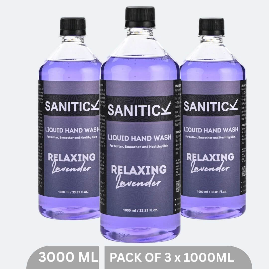 Sanitick Liquid Handwash Refill Pack | Relaxing Lavender | 3 Litres (Pack of 3x1 Litre)