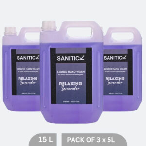 Sanitick Liquid Handwash Refill Can | Relaxing Lavender | 15 Litre (Pack of 3x5 Litre)