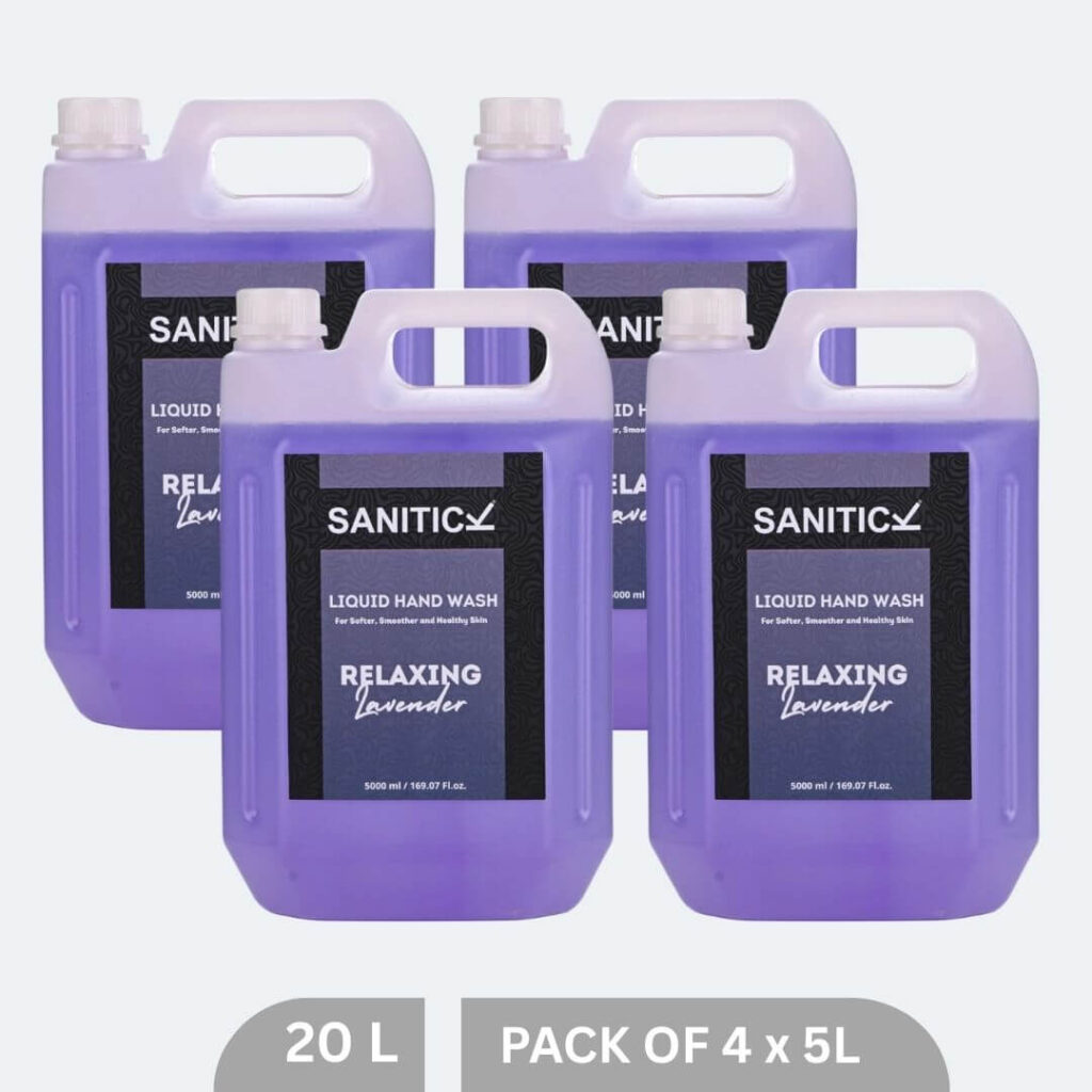 Sanitick Liquid Handwash Refill Can | Relaxing Lavender | 20 Litre (Pack of 4x5 Litre)