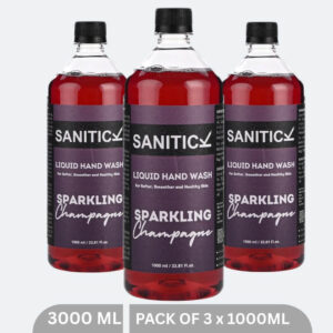 Sanitick Liquid Handwash Refill Pack | Sparkling Champagne | 3 Litres (Pack of 3x1 Litre)