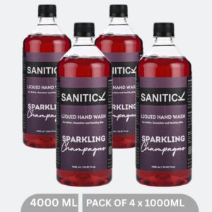 Sanitick Liquid Handwash Refill Pack | Sparkling Champagne | 4 Litres (Pack of 4x1 Litre)