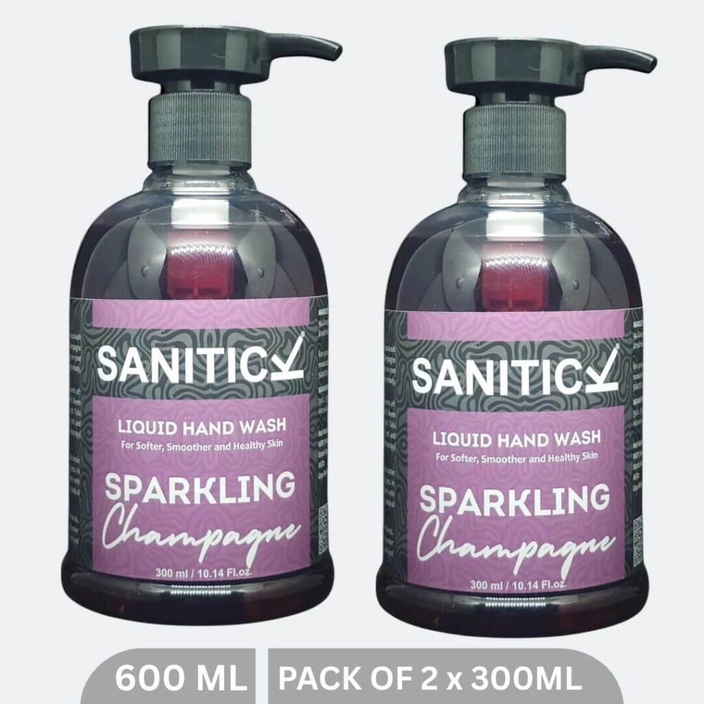 Sanitick Liquid Handwash | Sparkling Champagne | 600ml (Pack of 2x300ml)