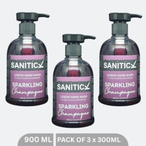 Sanitick Liquid Handwash | Sparkling Champagne | 900ml (Pack of 3x300ml)