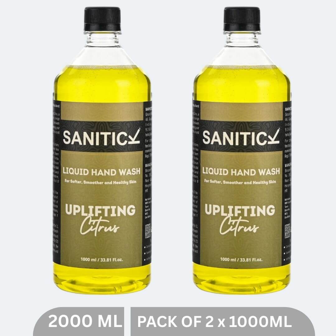 Sanitick Liquid Handwash Refill Pack | Uplifting Citrus | 2 Litres (Pack of 2x1 Litre)