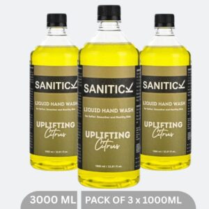 Sanitick Liquid Handwash Refill Pack | Uplifting Citrus | 3 Litres (Pack of 3x1 Litre)