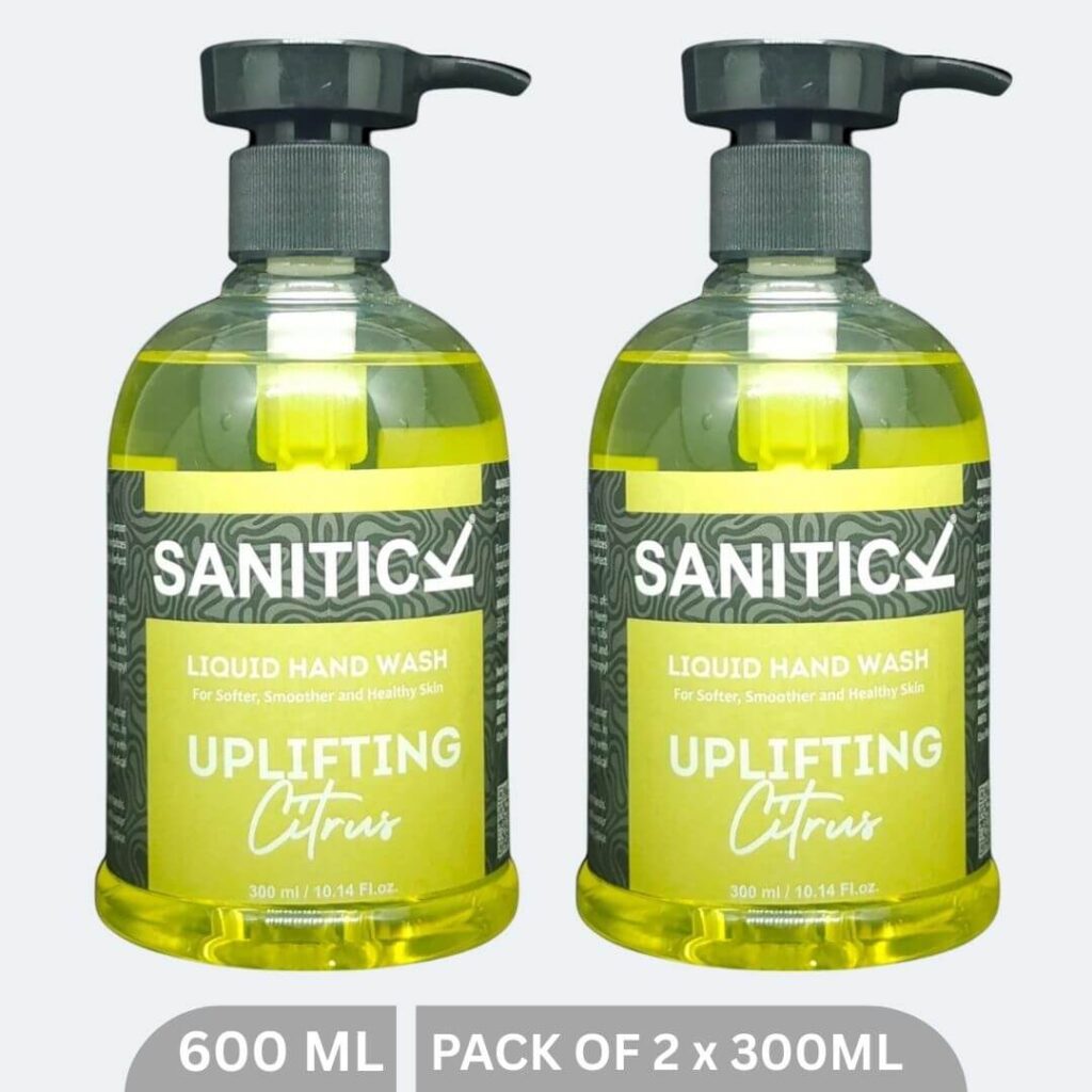 Sanitick Liquid Handwash | Uplifting Citrus | 600ml (Pack of 2x300ml)