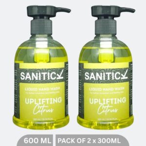 Sanitick Liquid Handwash | Uplifting Citrus | 600ml (Pack of 2x300ml)