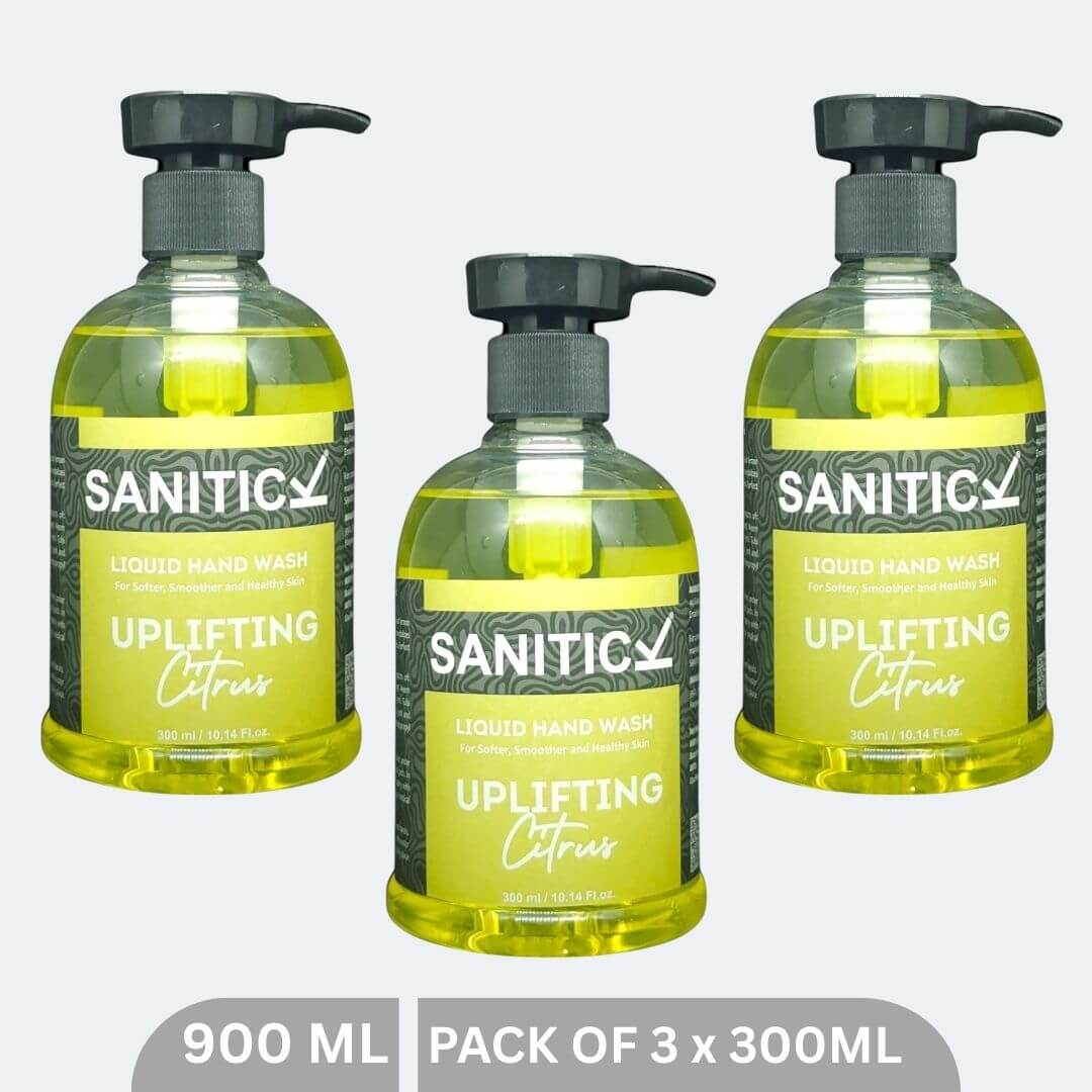Sanitick Liquid Handwash | Uplifting Citrus | 900ml (Pack of 3x300ml)