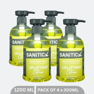 Sanitick Liquid Handwash | Uplifting Citrus | 1200ml (Pack of 4x300ml)