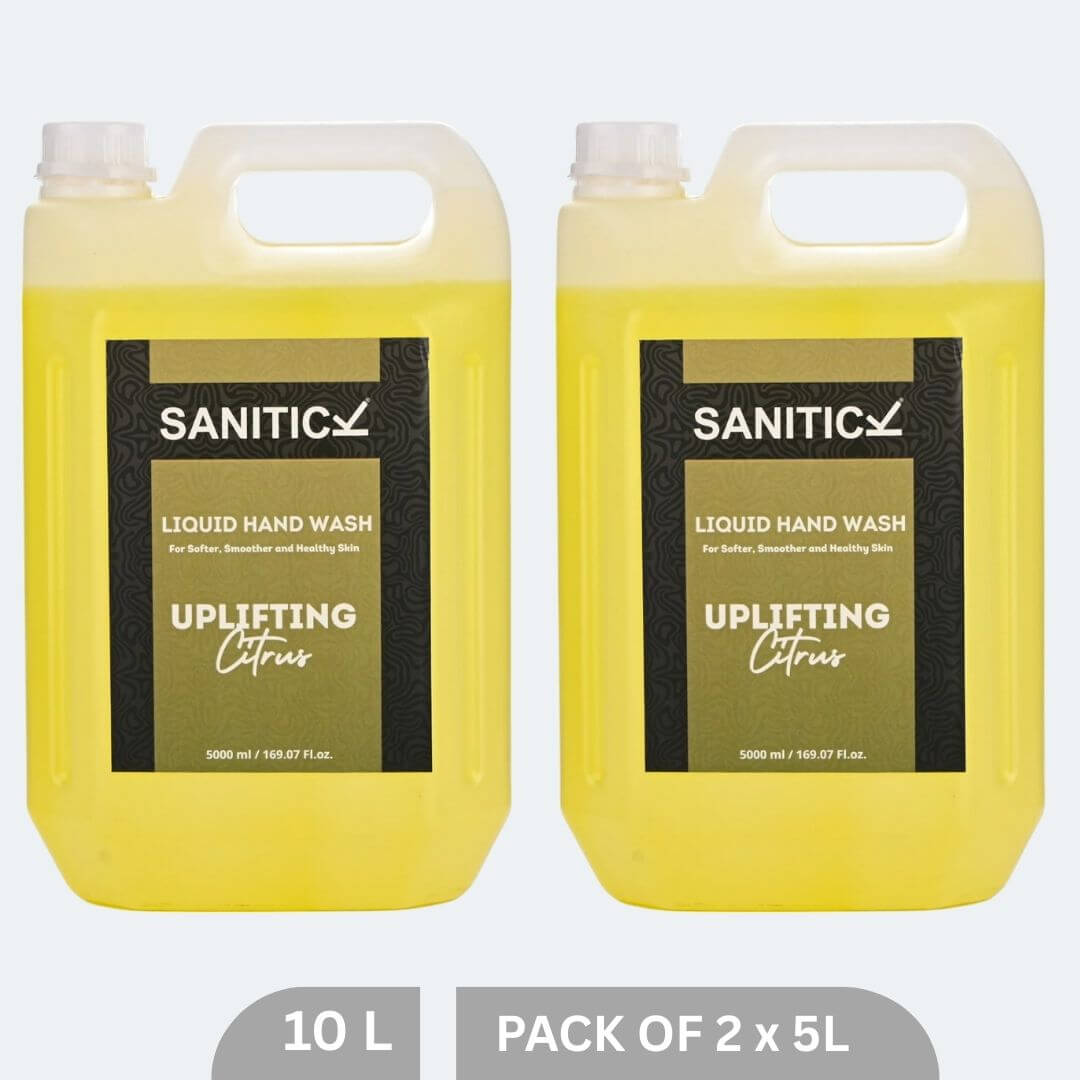 Sanitick Liquid Handwash Refill Can | Uplifting Citrus | 10 Litre (Pack of 2x5 Litre)